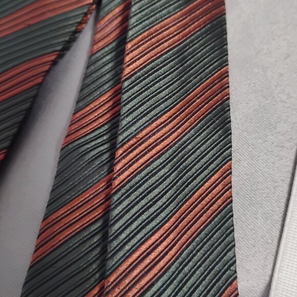 ❤️ TRAFALGAR Copper and Green Reptile Trim Silk Braces Suspenders - Picture 3 of 12